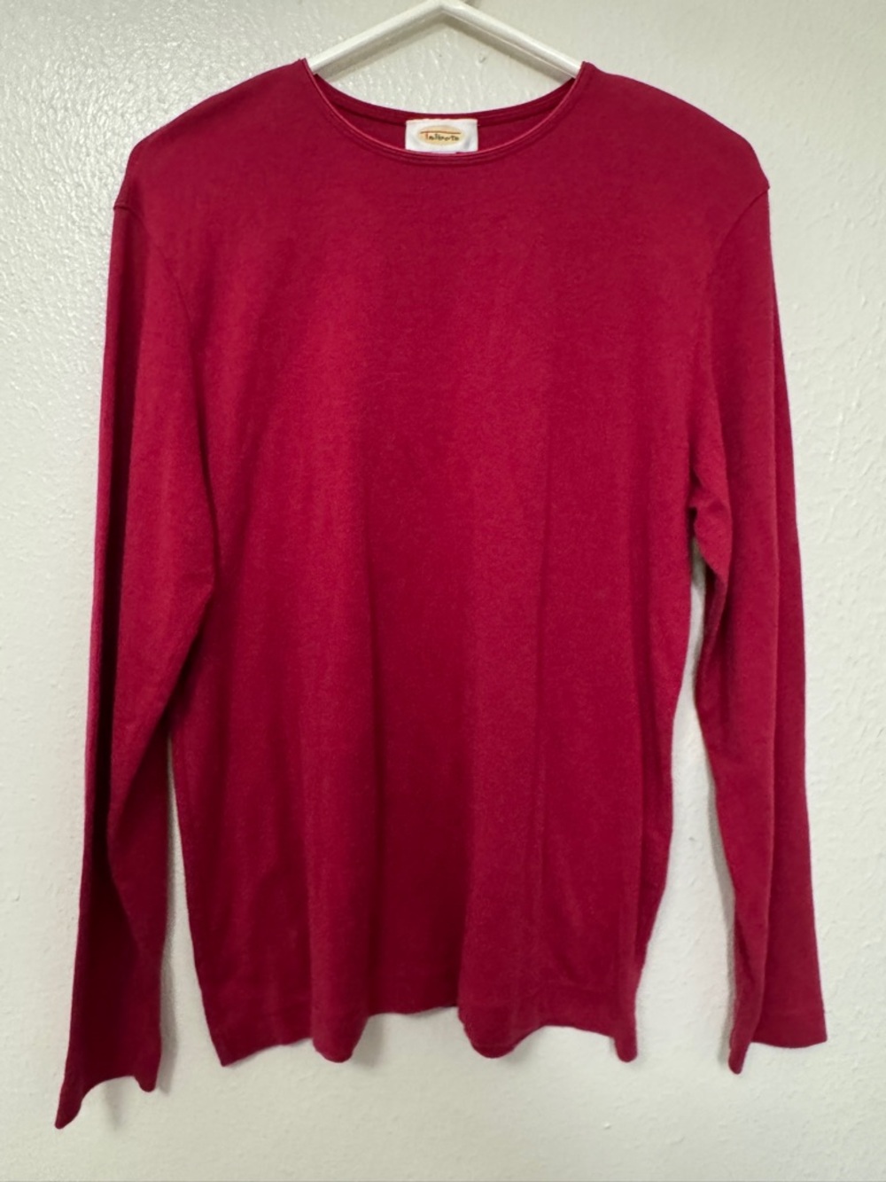 Talbots Raspberry Ribbed Long Sleeve Top - Picture 1 of 10